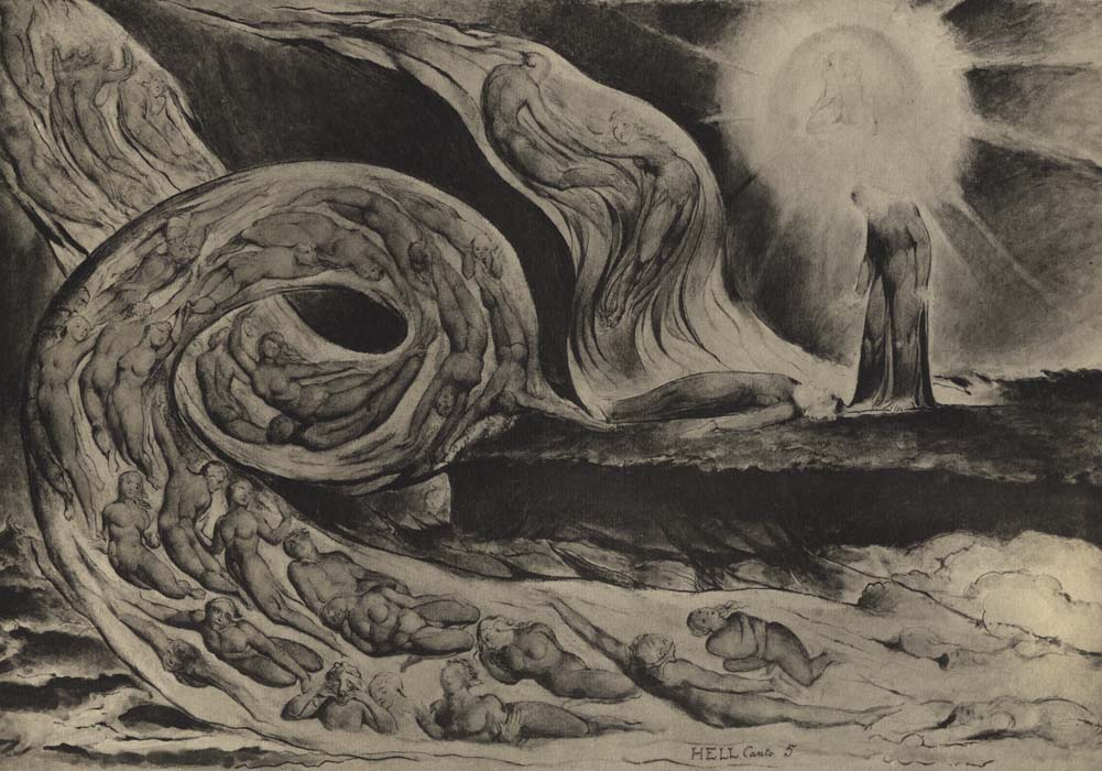 Dante's lustful (circle 2) by William Blake
